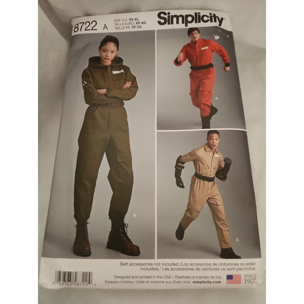3 Simplicity 8722, 5840, 8770 Costume PATTERNS ONLY  Comicon One Size Adult